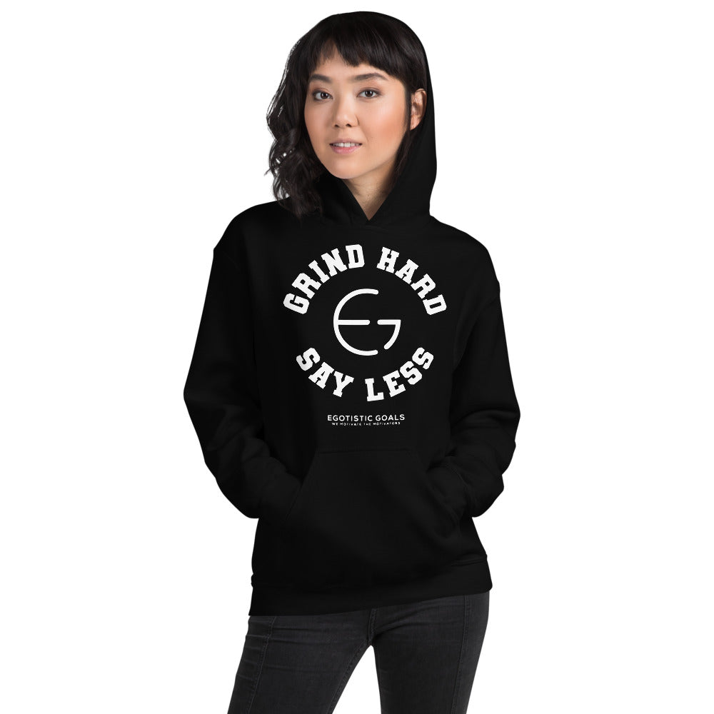 Grind More Say Less | Women's Hoodie (white ink)