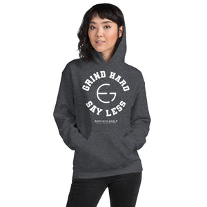 Grind More Say Less | Women's Hoodie (white ink)